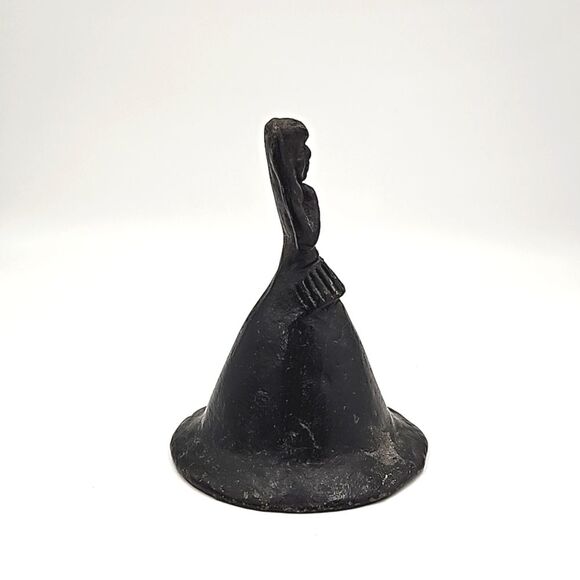 Vintage Barro Negro Mexican Black Pottery Bell Maiden / Girl / Feminine - Picture 7 of 10